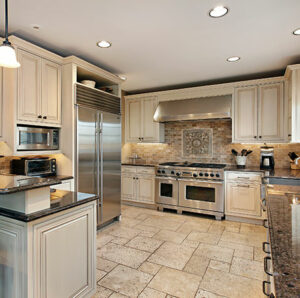 Kitchen with custom wooden cabinets in Cornelius